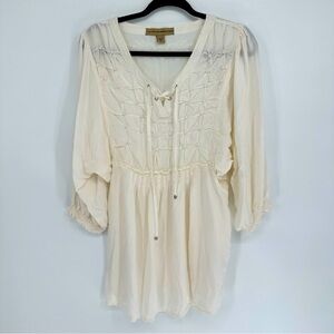 Nine West Vintage‎ America Jean Ivory Boho Keena Dress Womens Size Medium 2010